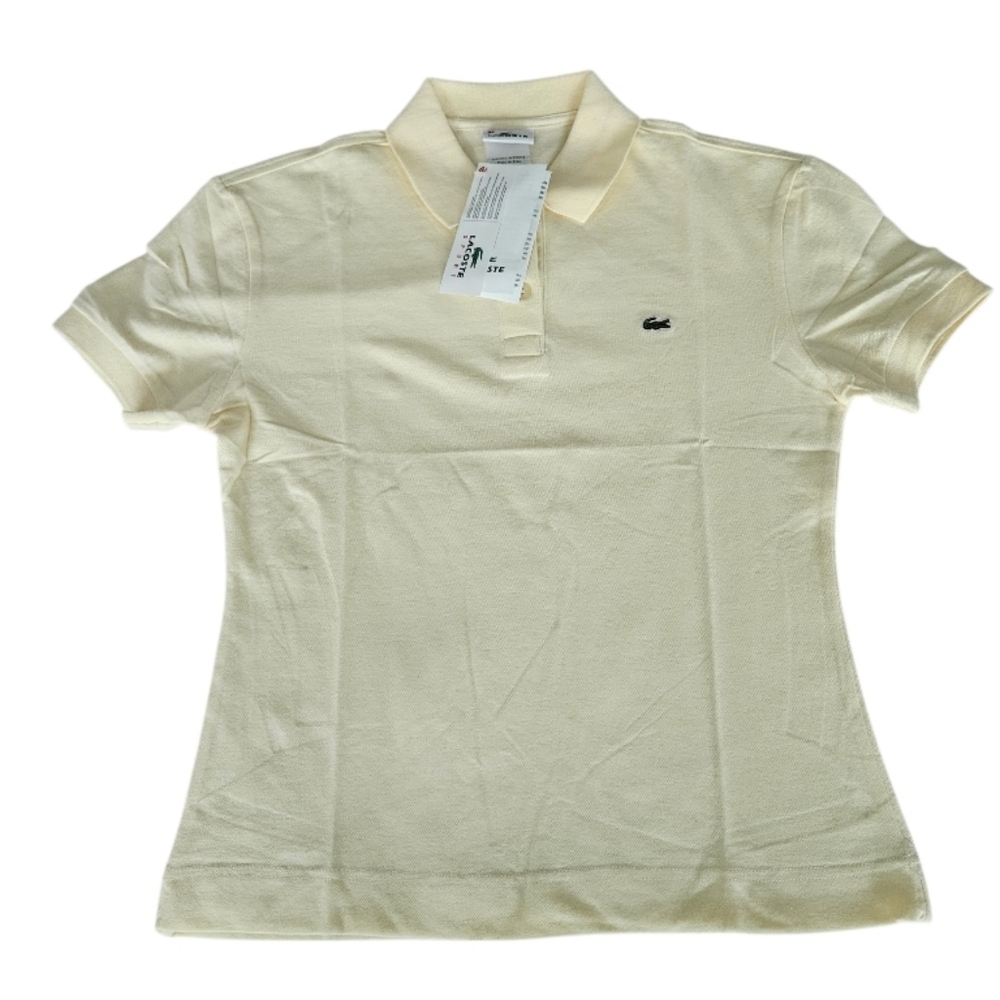 NWT Lacoste Girls Soft Yellow Polo Tee Size 44 - Picture 2 of 6